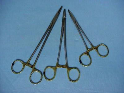 Two common types of surgical needle used to suture wounds: a